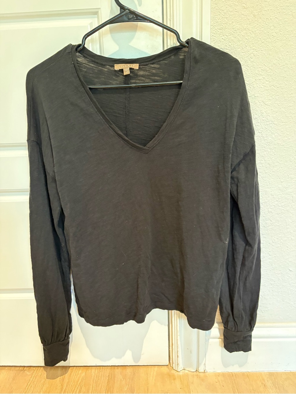 Lilla P Black V-Neck Long Sleeve Tee